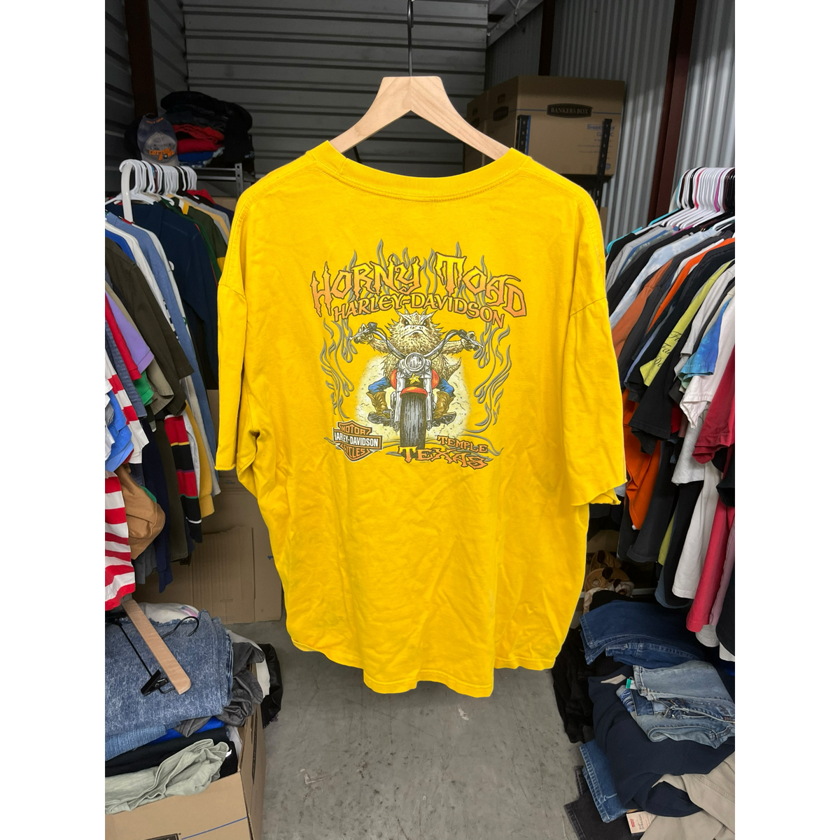 Harley-Davidson An American Classic Graphic T-Shirt Mustard Yellow Mens XL