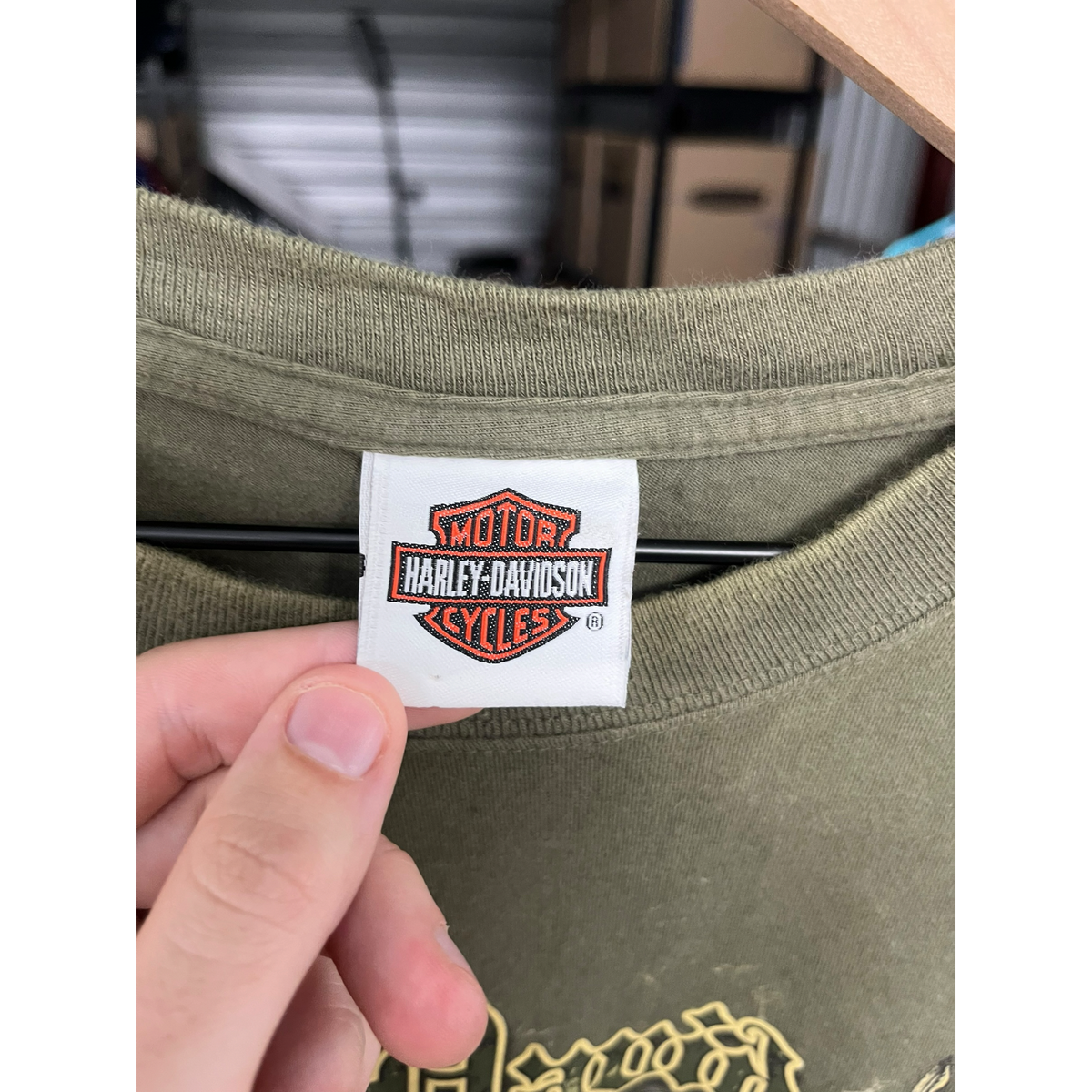 Harley Davidson Military Sales Overseas Tour Graphic T-Shirt Olive Green XL