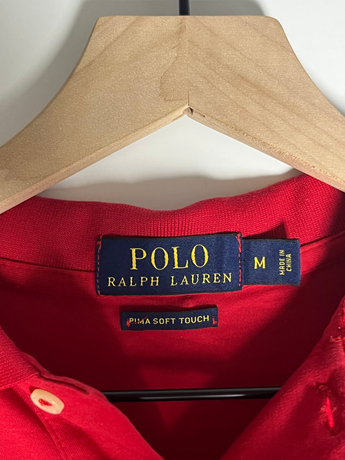 Polo Ralph Lauren Mens Red Pima Soft Touch Short Sleeve Polo Shirt Size M