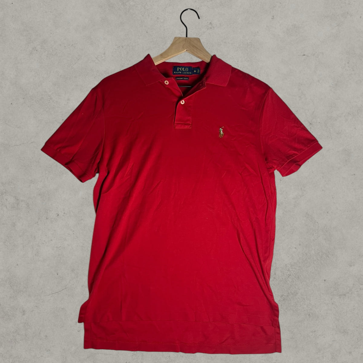 Polo Ralph Lauren Mens Red Pima Soft Touch Short Sleeve Polo Shirt Size M