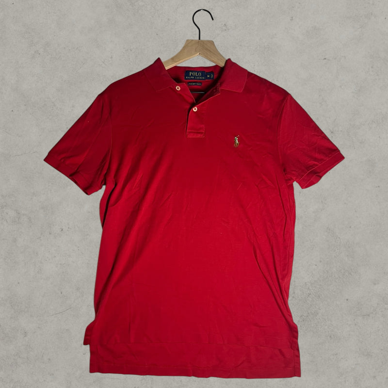 Polo Ralph Lauren Mens Red Pima Soft Touch Short Sleeve Polo Shirt Size M