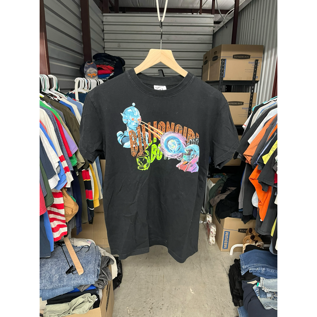 Billionaire Boys Club BBC Black Graphic T-Shirt Astronaut Robot Sci-Fi Mens S